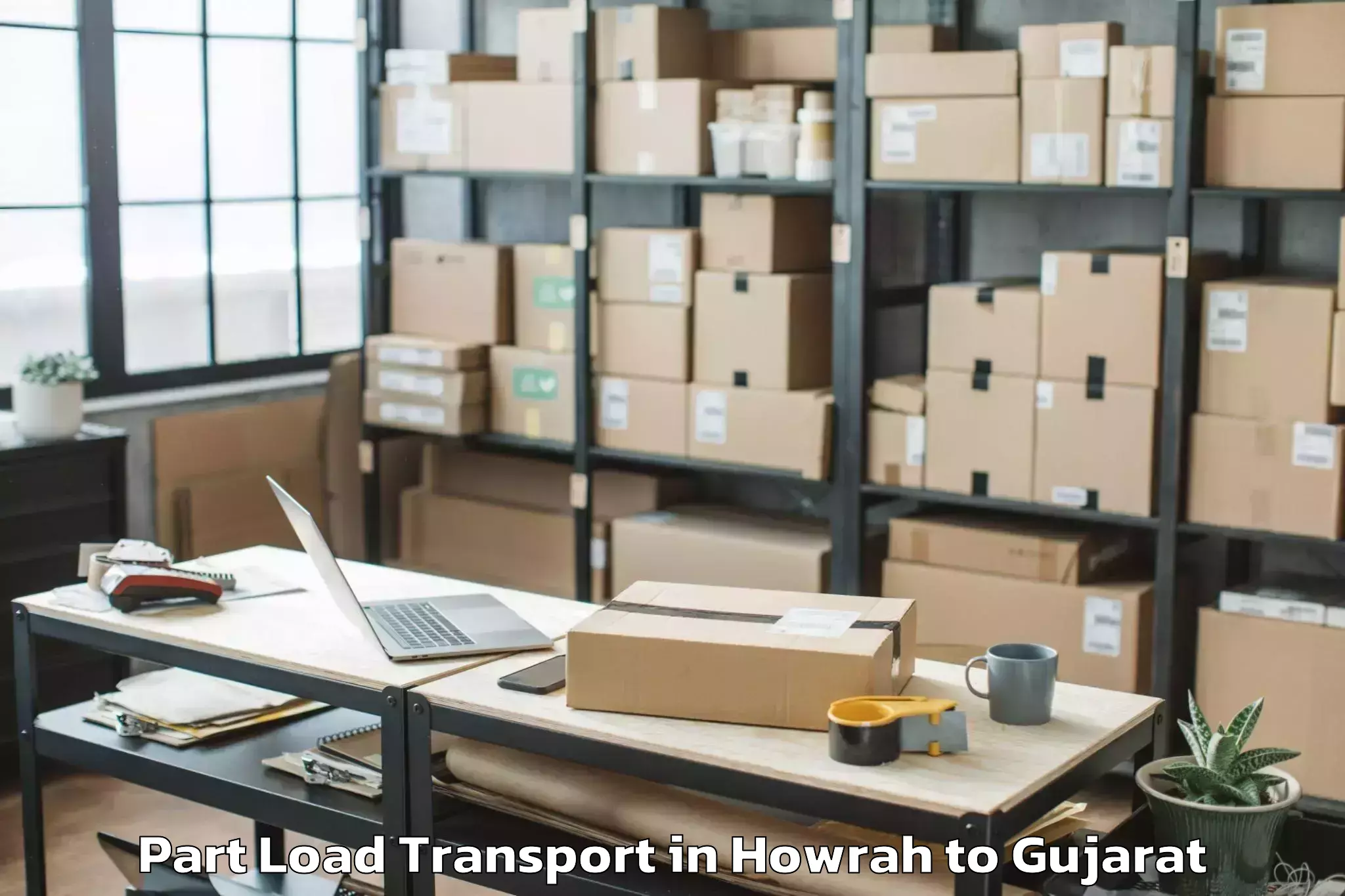 Top Howrah to Bhilad Part Load Transport Available